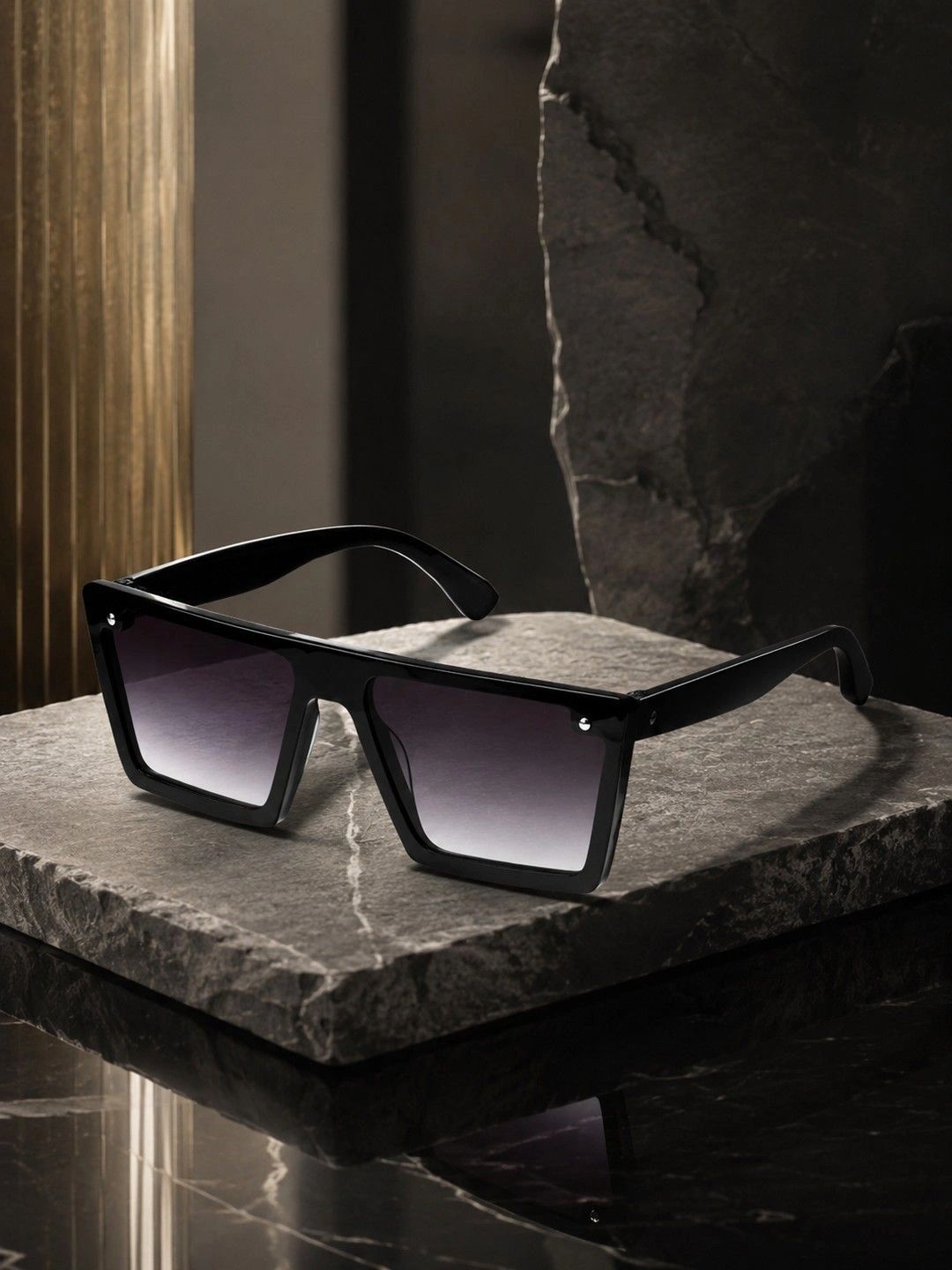 Moda Rapido Unisex Black Lens & Black Square Sunglasses with-image-22
