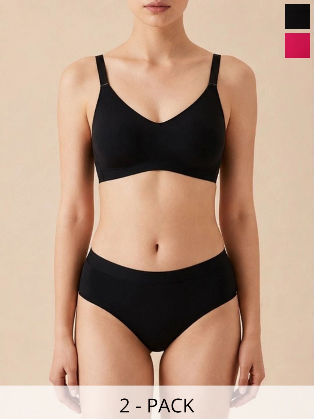 happybra Women Pack of 2 Seamless Assorted Cotton Hipster Briefs-image-16