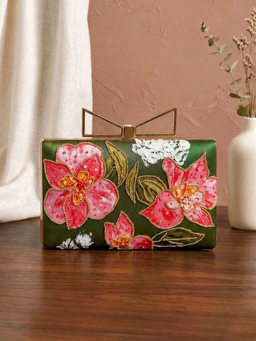 ARTKLIM Embroidered Embellished Box Clutch-image-16