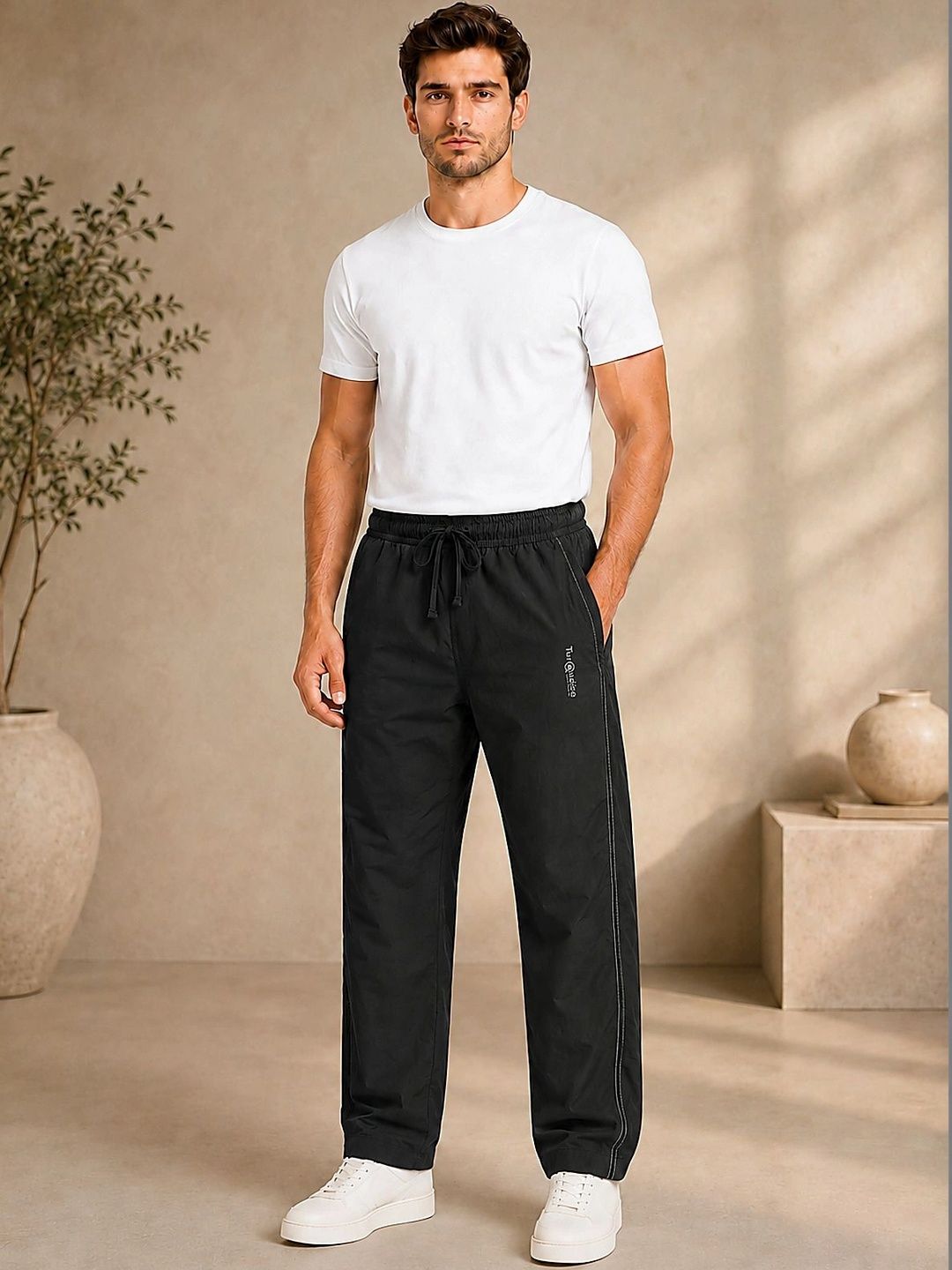 R.Code by The Roadster Life Co. Men Regular Fit Brand Logo Training Track Pants-picture-44