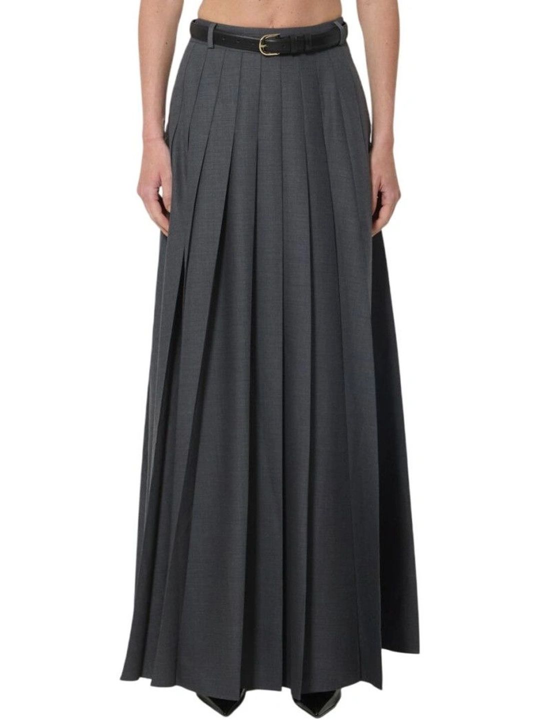 Self-Portrait Women Accordion Pleated Maxi Flared Skirt-picture-19