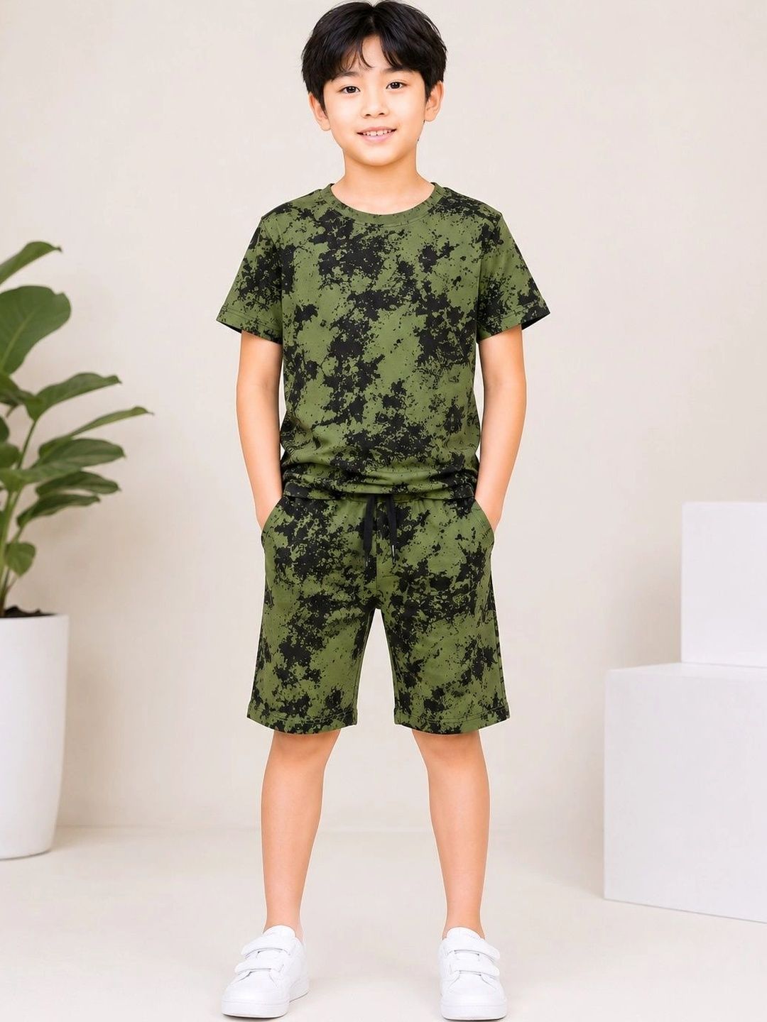 Veta Wear Unisex Kids Printed T-shirt with Shorts-picture-54