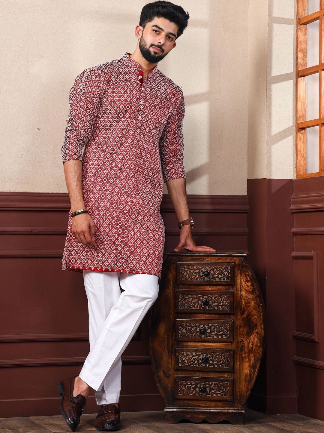 CHIRASVI Men Geometric Printed Kurta-picture-12