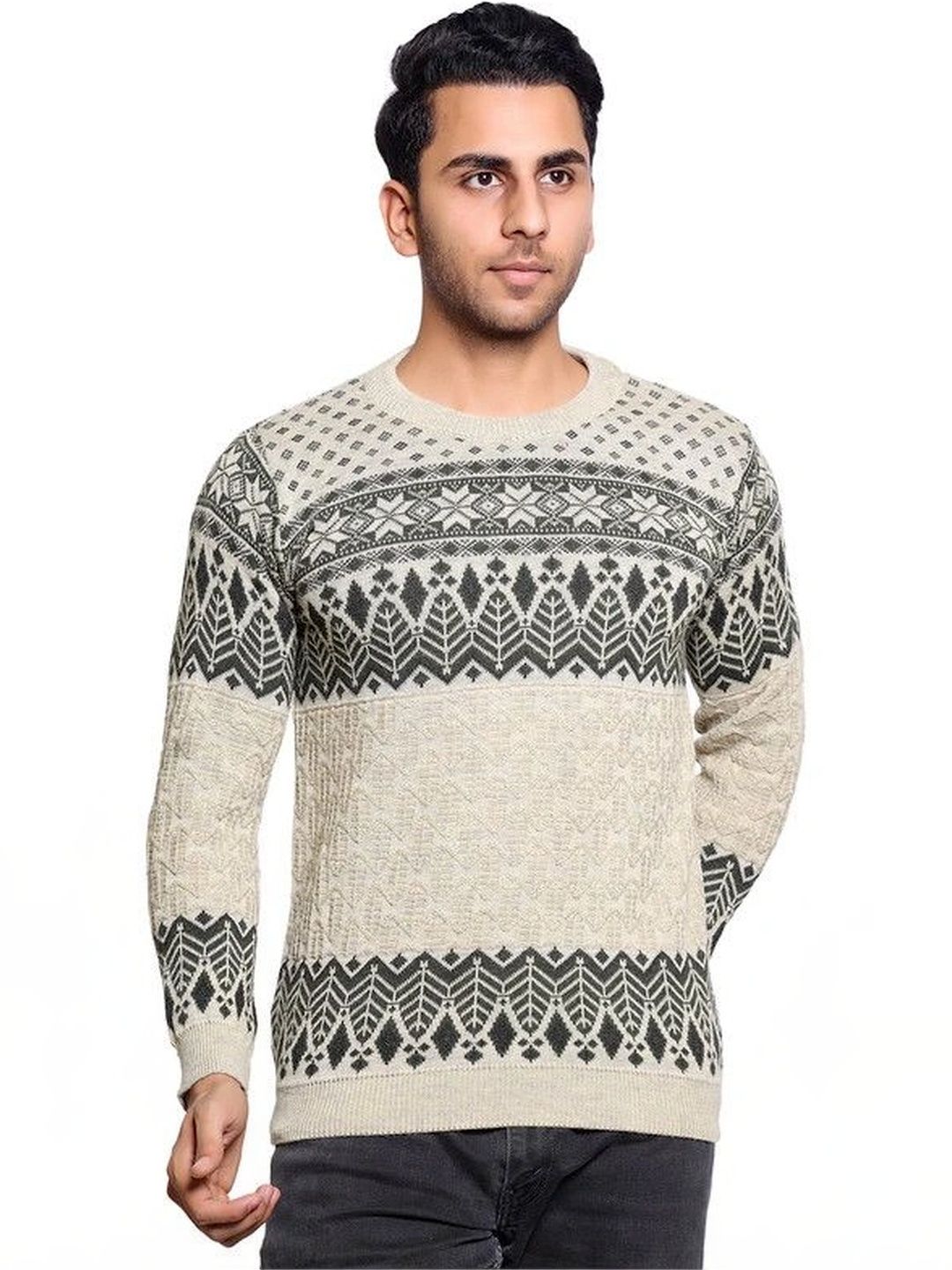 Grand Line Men Fair Isle Printed Pullover-picture-34