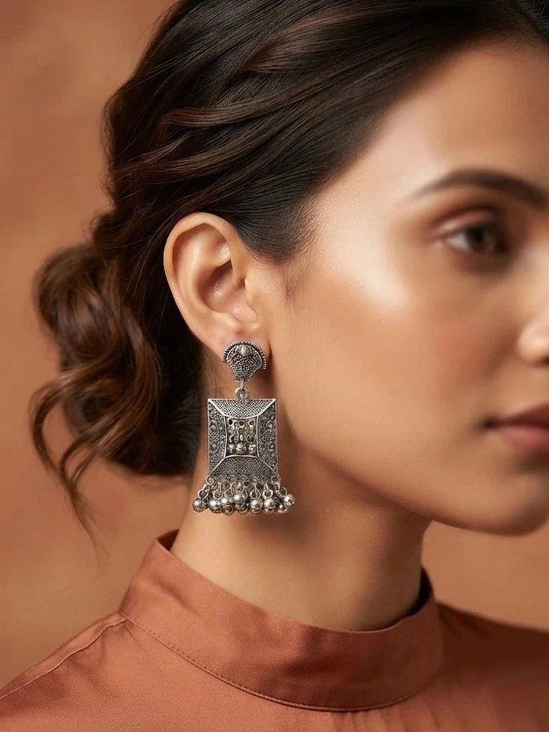 Zevarly Geometric Drop Earrings-image-28