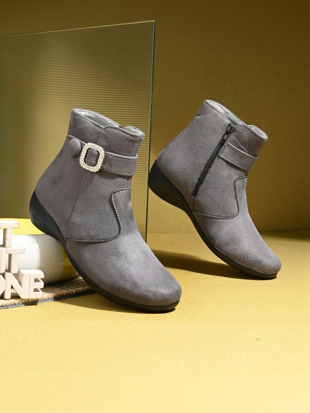 The Roadster Lifestyle Co Women Round Toe Zip Regular Boots-picture-12