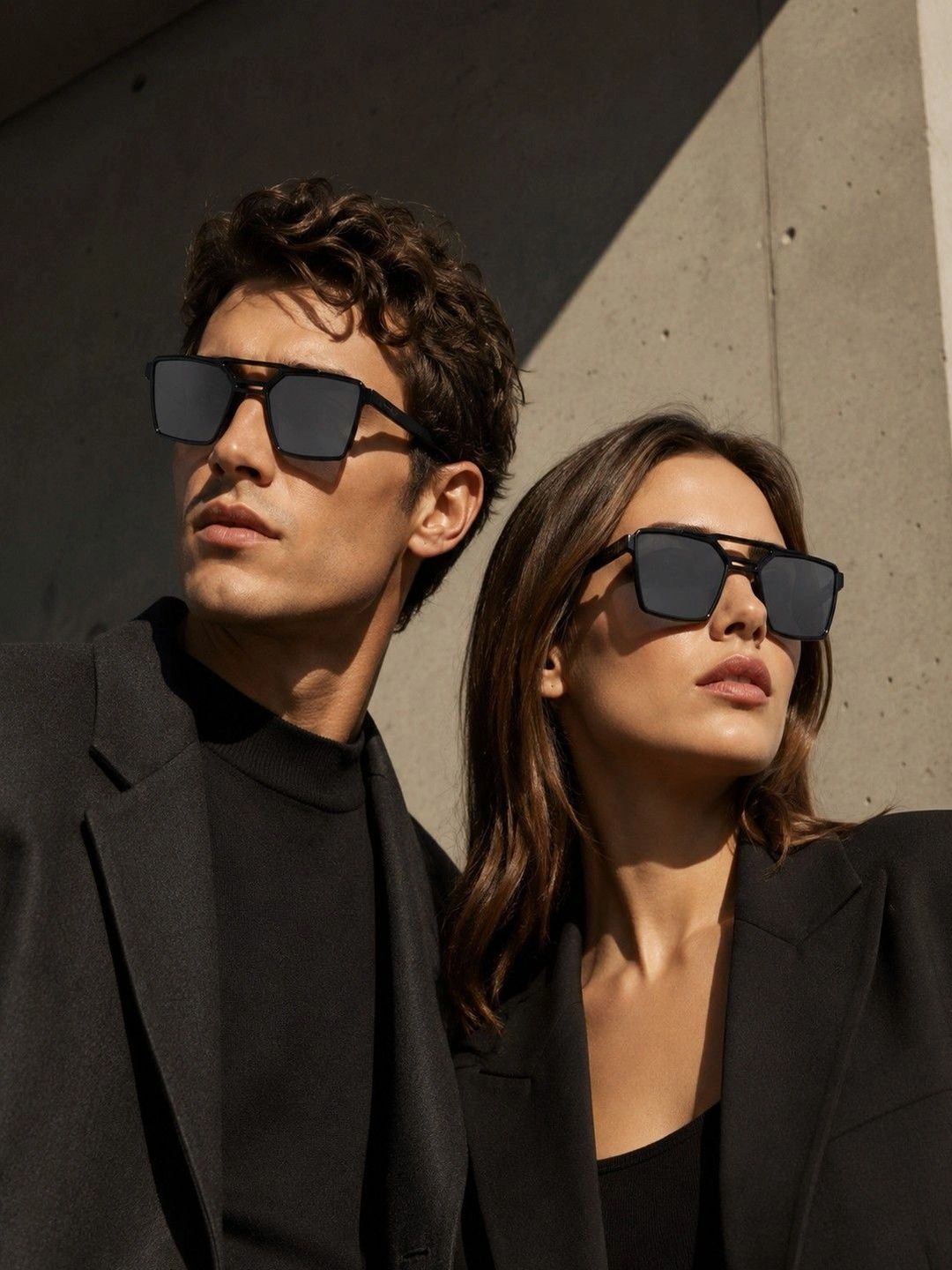 Moda Rapido Unisex Grey Lens & Black Rectangle Sunglasses with-image-17