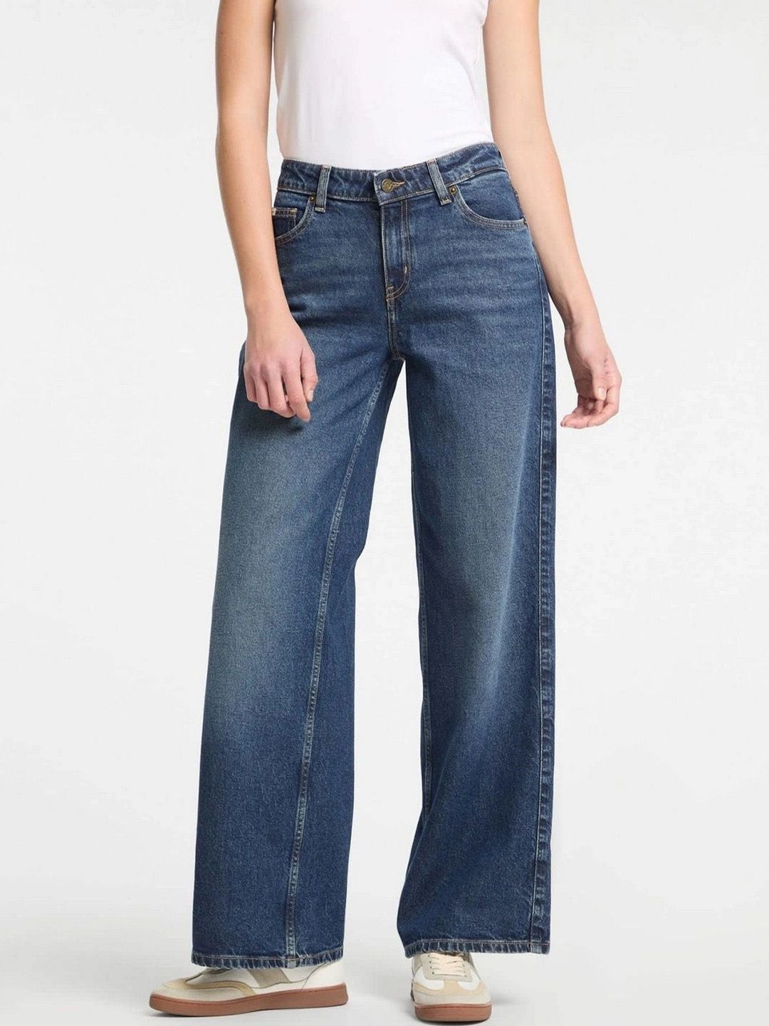 GUESS Jeans Women Wide Leg Mid-Rise Light Fade Jeans-image-7