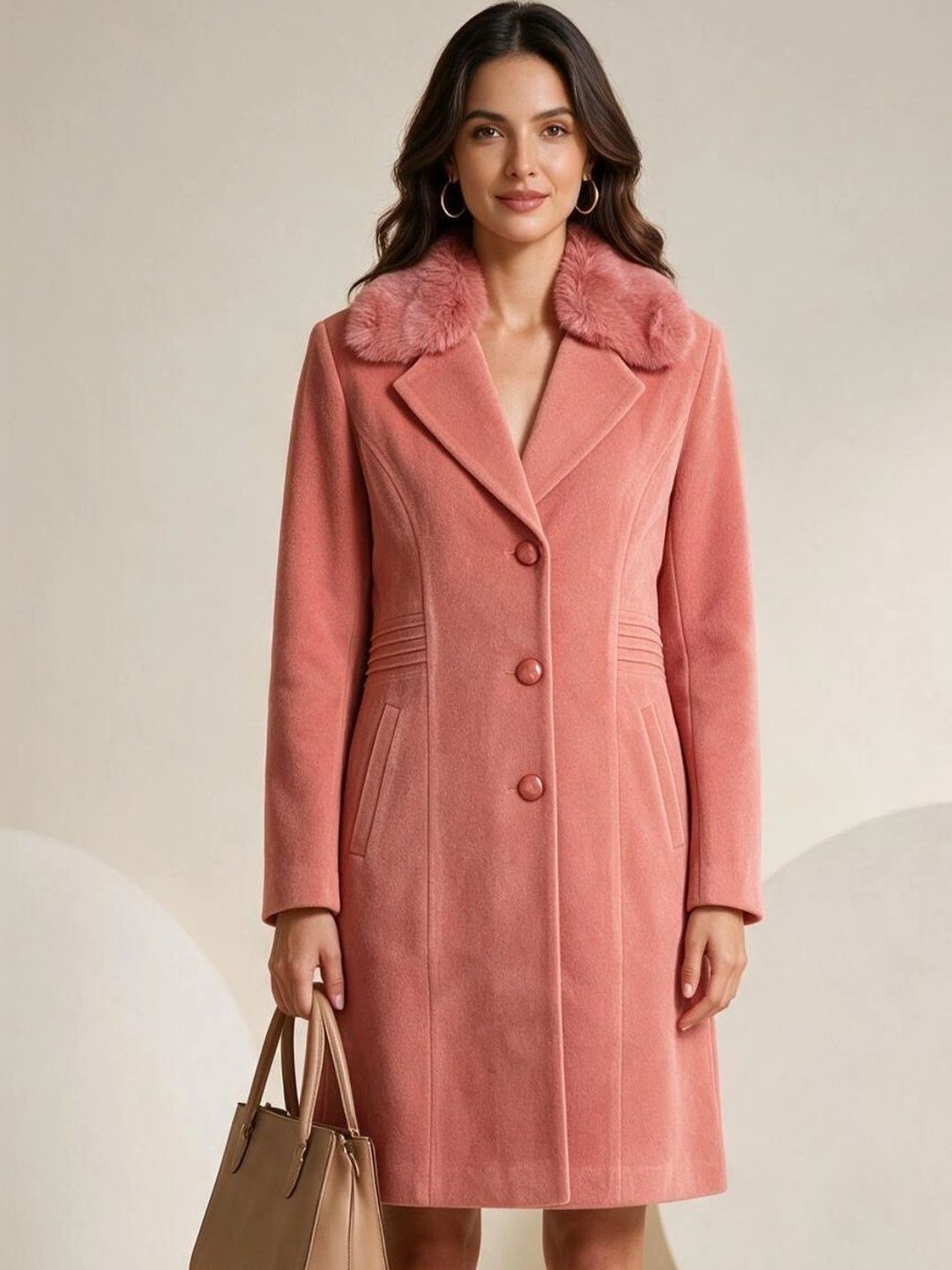 BAESD Single Breasted Notched Lapel Collar Overcoat-picture-42