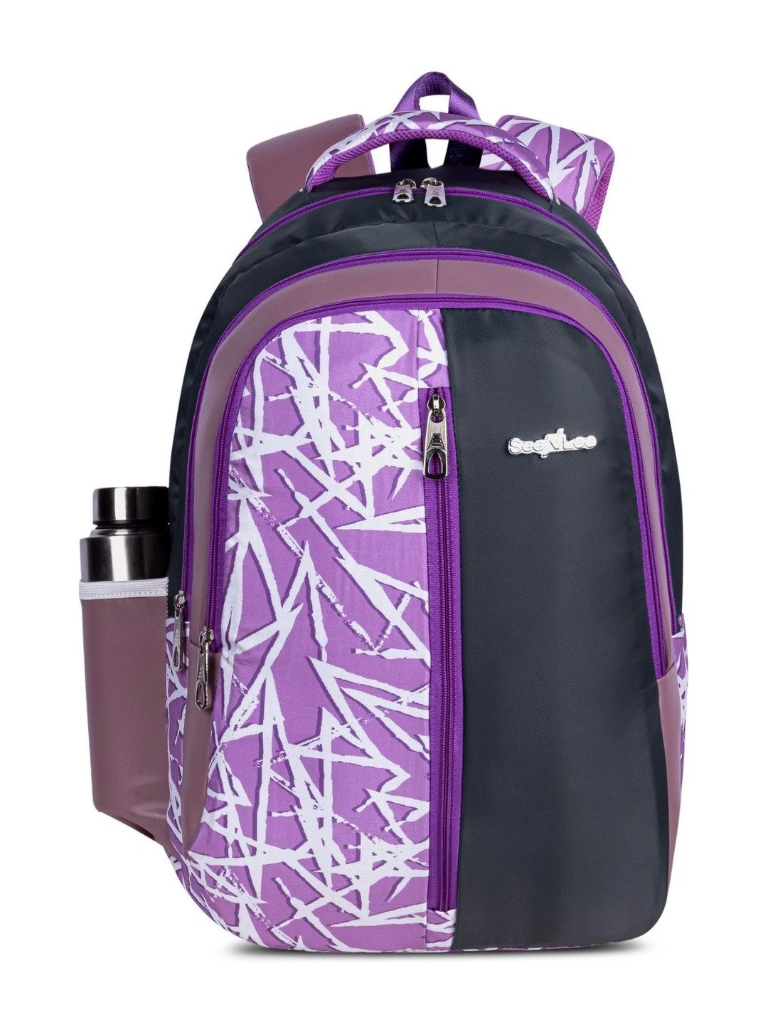 Seenlee Women Contrast Detail Backpack with Compression Straps-picture-48