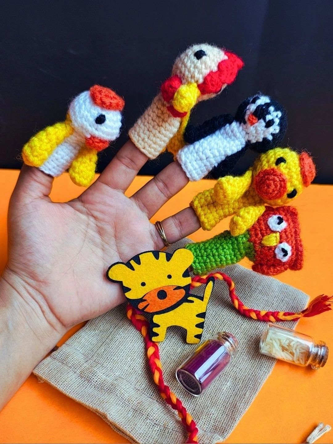 TheYUGO Kids Rakhi Gift Set With Birdie Finger Puppet & Roli Chawal-picture-18
