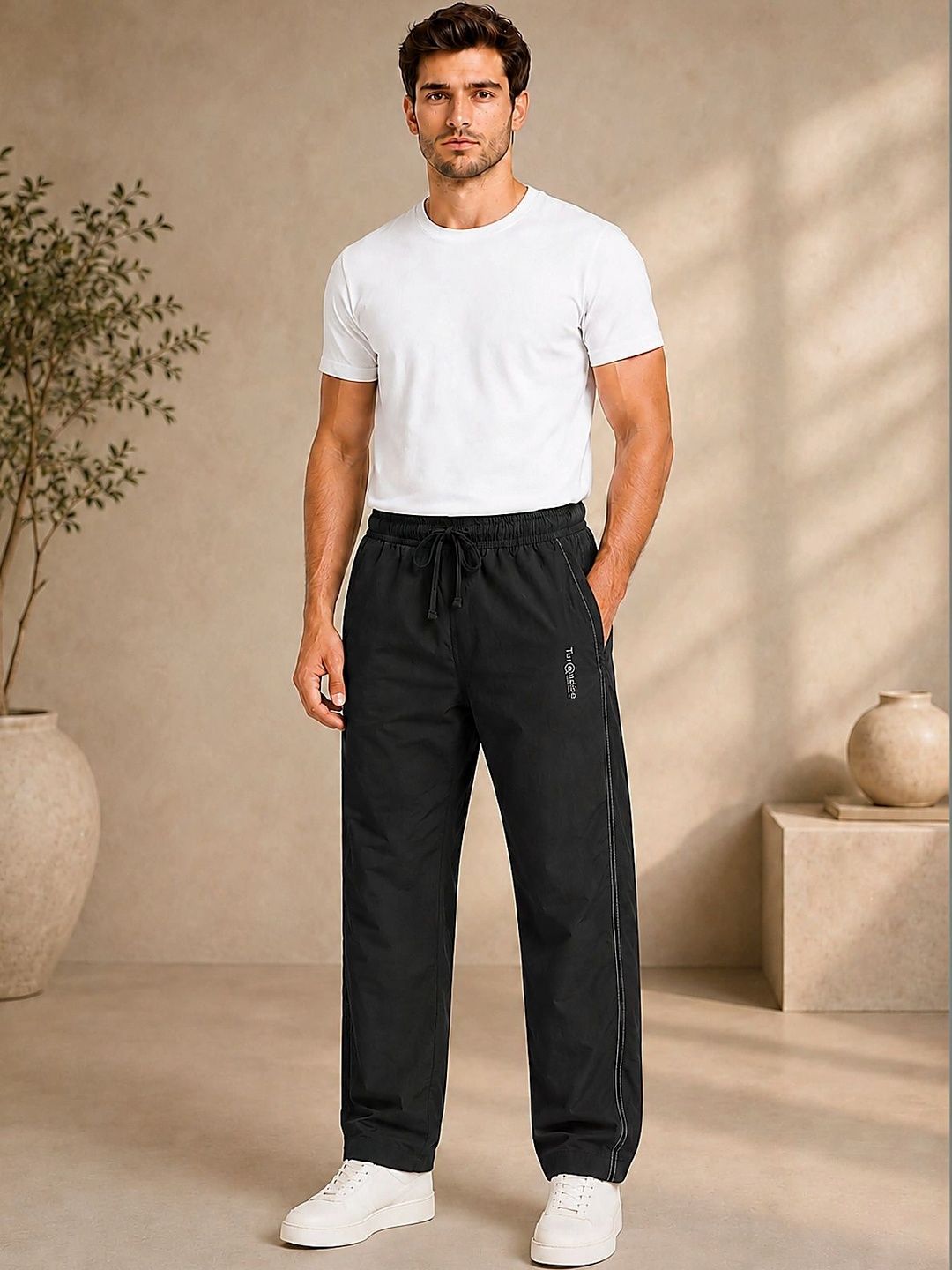 R.Code by The Roadster Life Co. Men Regular Fit Brand Logo Training Track Pants-picture-47