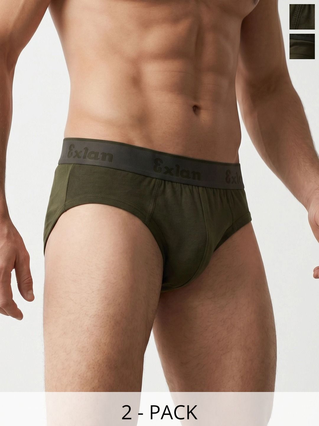 Exlan Men Pack of 2 Anti Bacterial Cotton Basic Briefs-picture-19