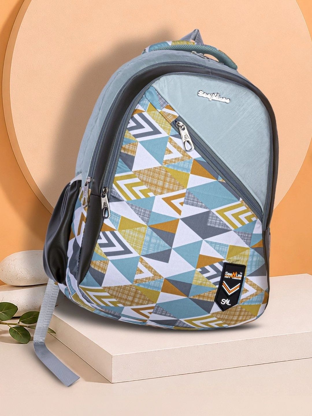 Seenlee Women Geometric Backpack with Compression Straps-image-13