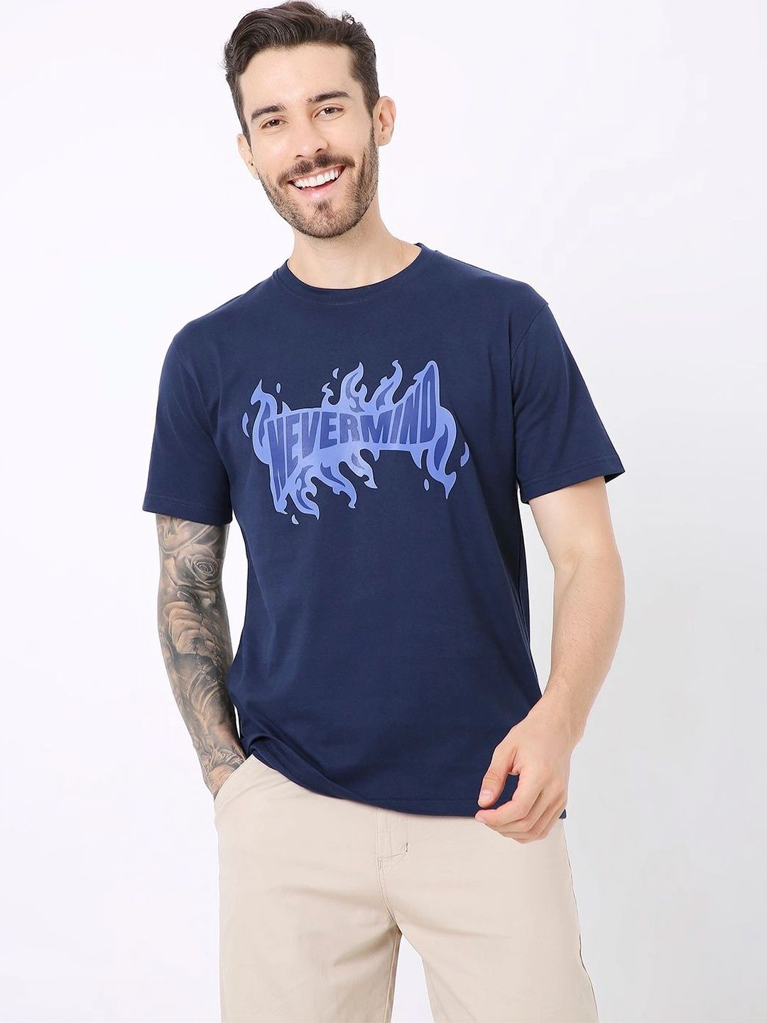 Blnk Men Typography Printed T-shirt-picture-5