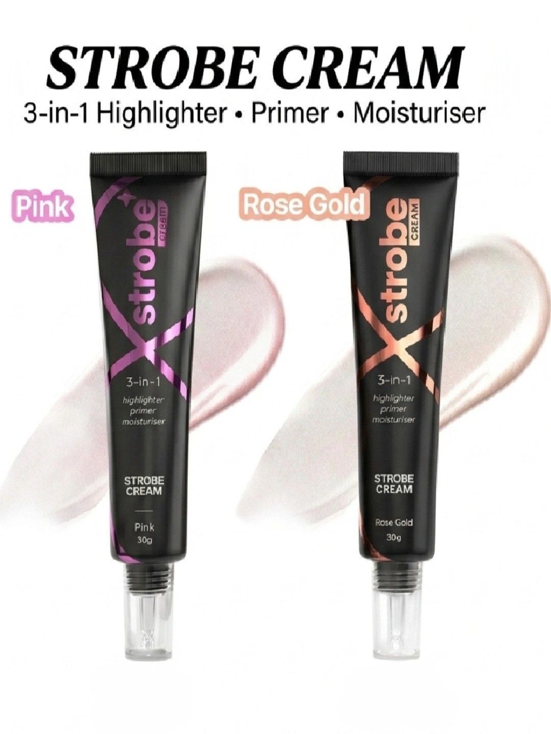 OMAAYAA STORES Set Of 2 3 In 1 Hydrating Strobe Cream - 30 g Each - Pink - Rose Gold-image-39