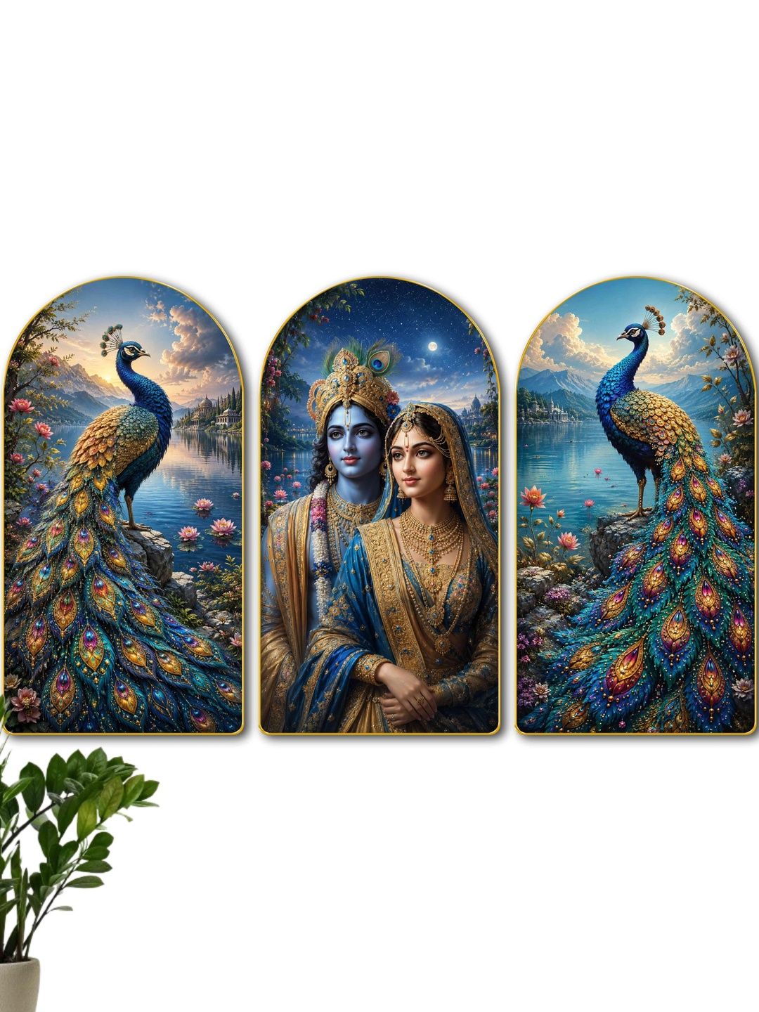 SAF Multicoloured MDF Religious Wall Paintings-picture-19