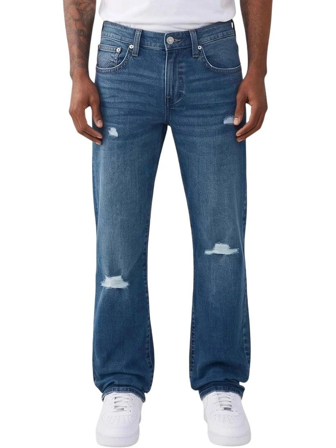 True Religion Men Straight Fit Mid-Rise Low Distress Jeans-picture-12