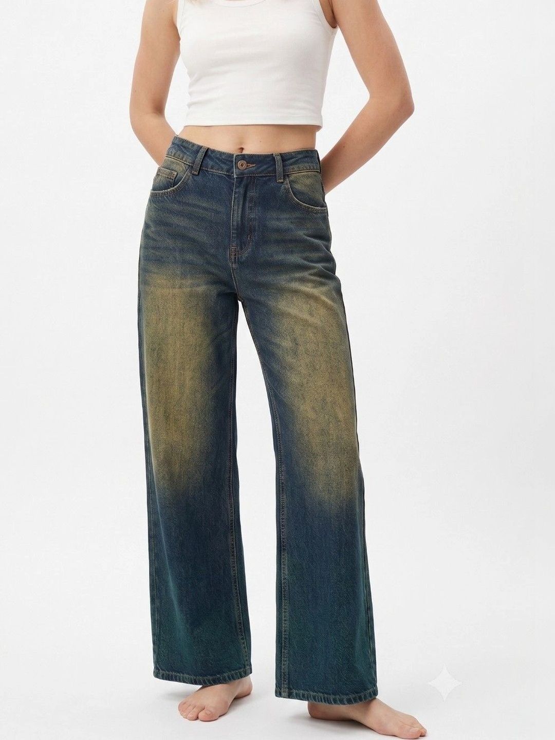 Roadster Women Wide Leg Mid-Rise Stretchable Jeans-picture-18
