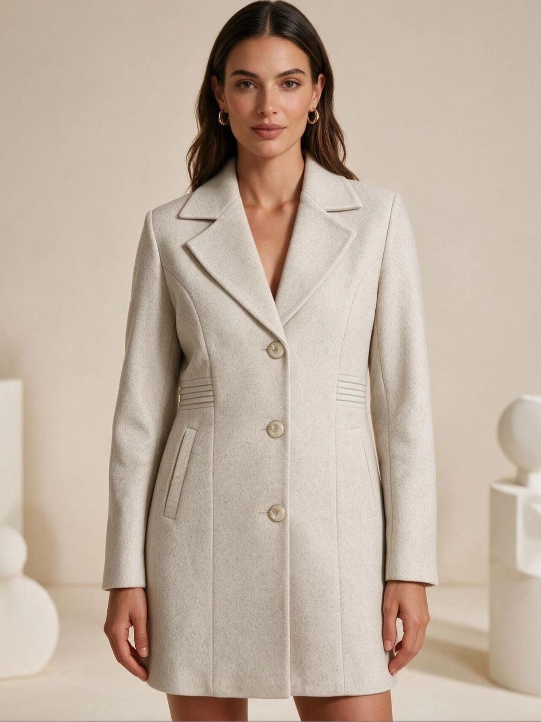 Chemistry Single Breasted Notched Lapel Collar Overcoat-picture-24