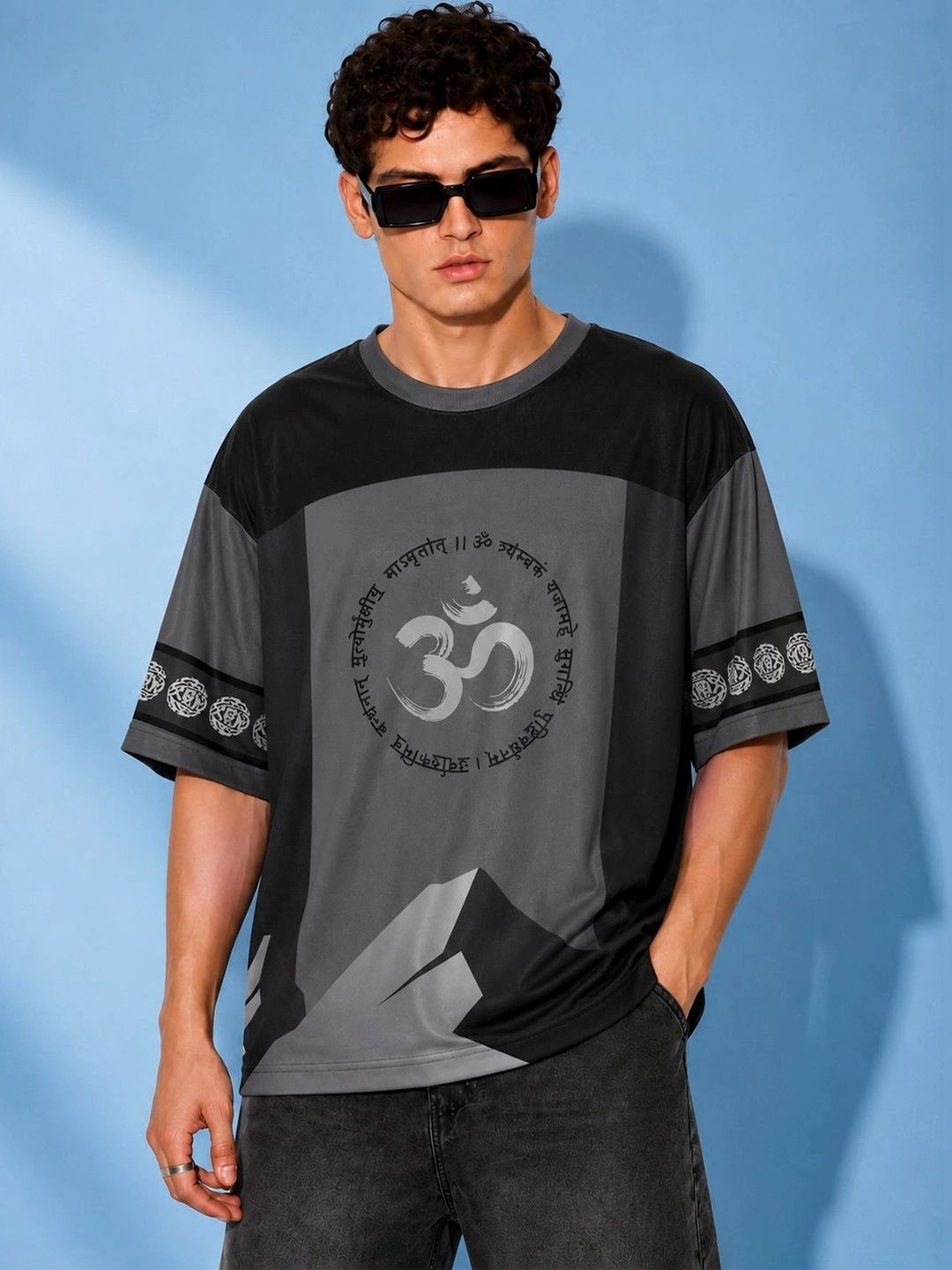 Leotude Men Colourblocked Drop-Shoulder Sleeves T-shirt-picture-53