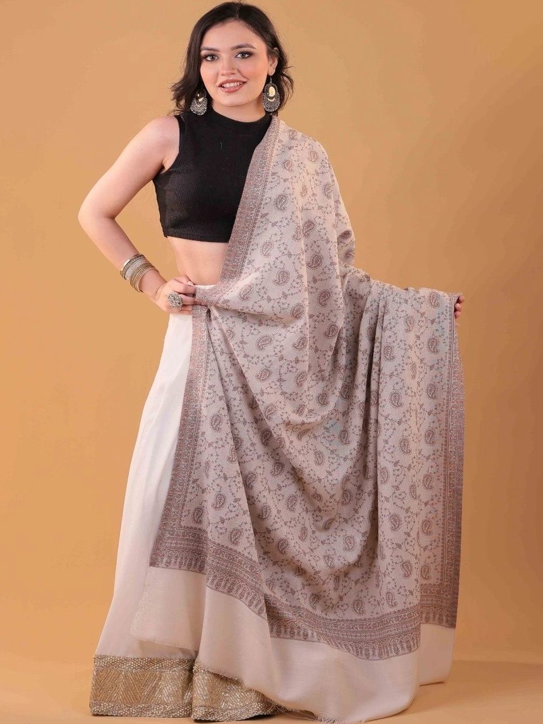THE SHAWL STUDIO Women Paisley Embroidered Shawl-picture-39