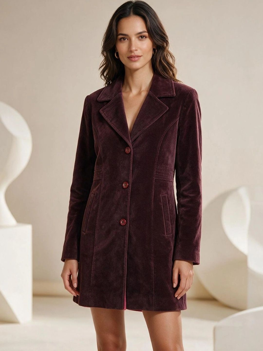 BAESD Single Breasted Notched Lapel Collar Overcoat-picture-52