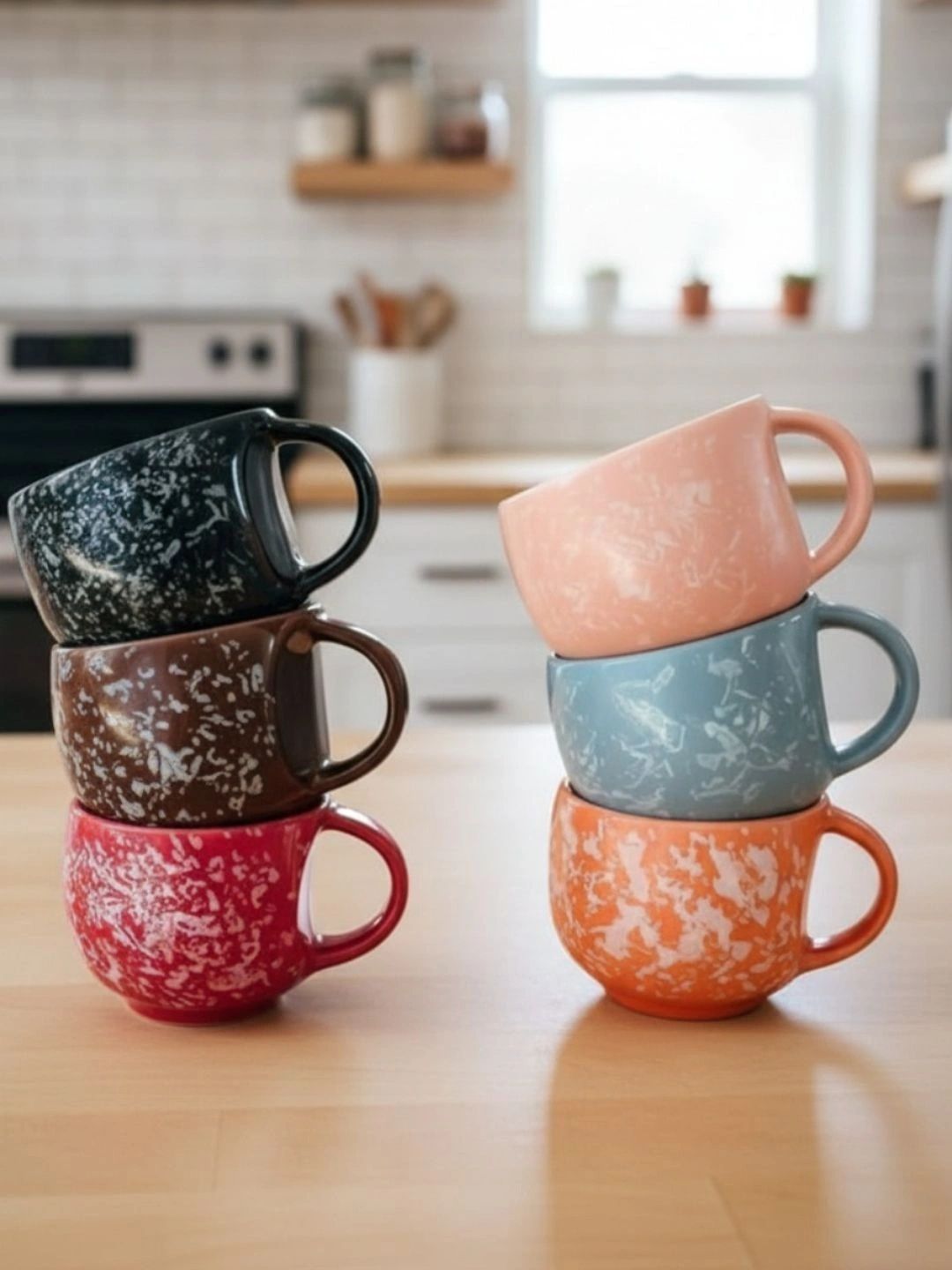 Love Unlimited Multicoloured Printed Solid Ceramic Glossy Cups Set of Cups and Mugs-picture-48