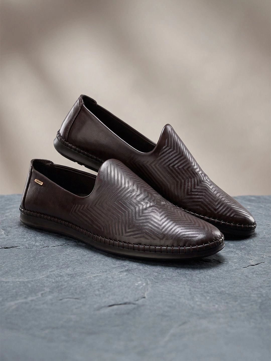 Liberty Men Textured PU Loafers-picture-23
