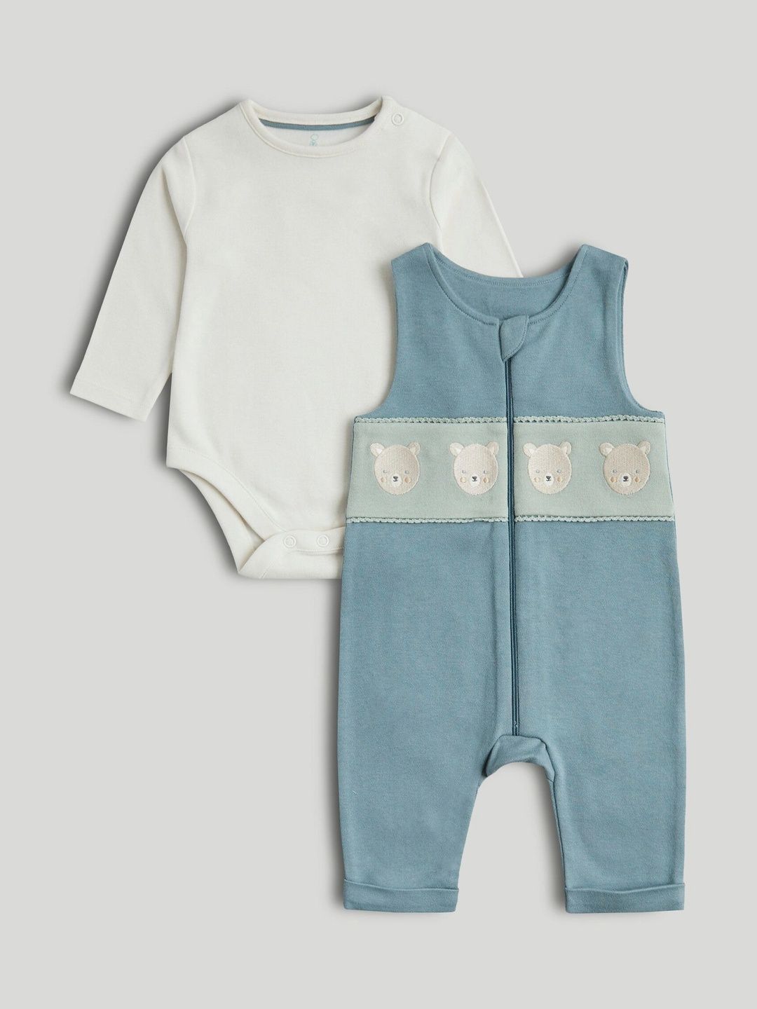 mothercare Infant Boys Printed Pure Cotton Ankle Length Dungarees-picture-27