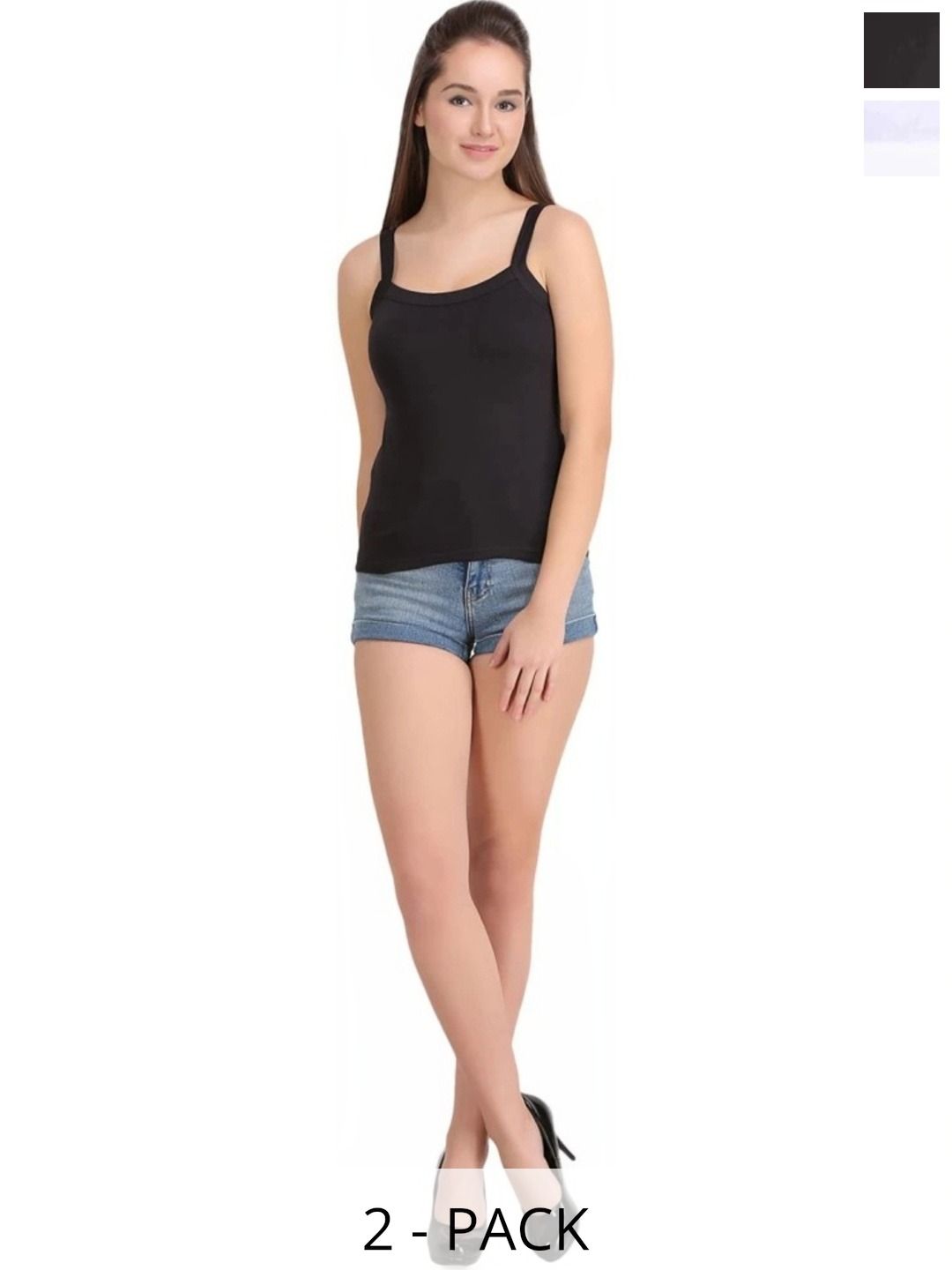 DESNUDA Pack of 2 Cotton Non Padded Camisoles-picture-22