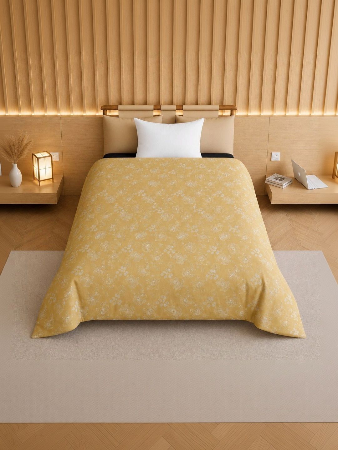 TINDLER KNOTS Yellow Floral Printed Single Duvet Cover-picture-48