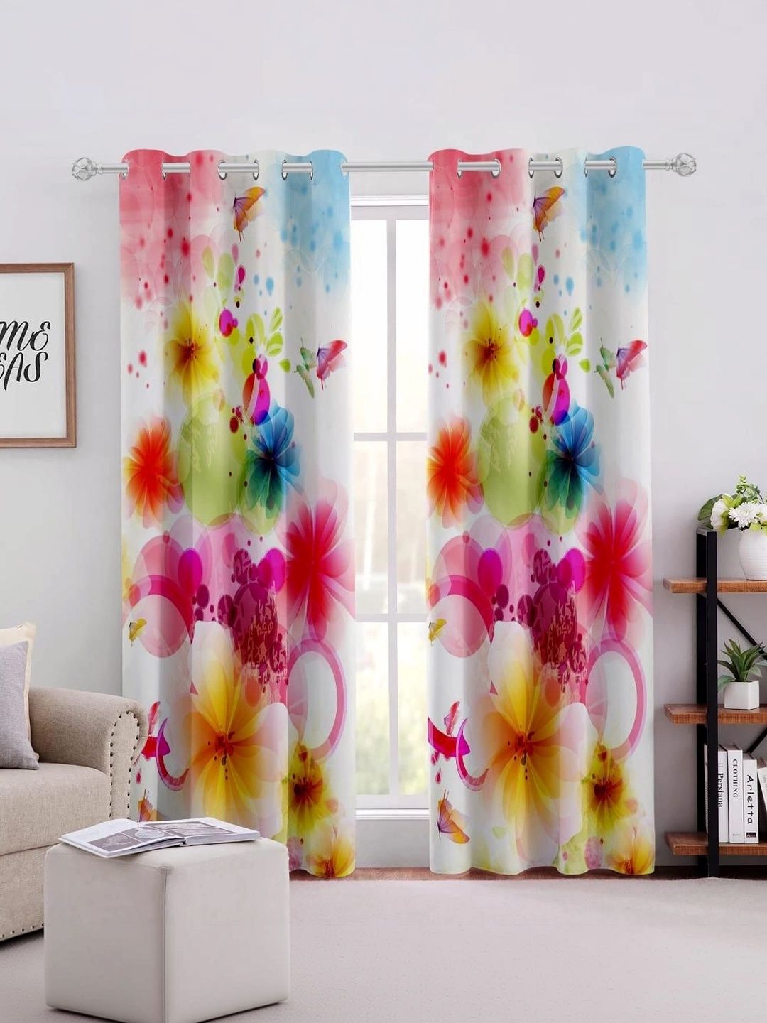 CURTAINRY Pink Floral Door Curtain-picture-11