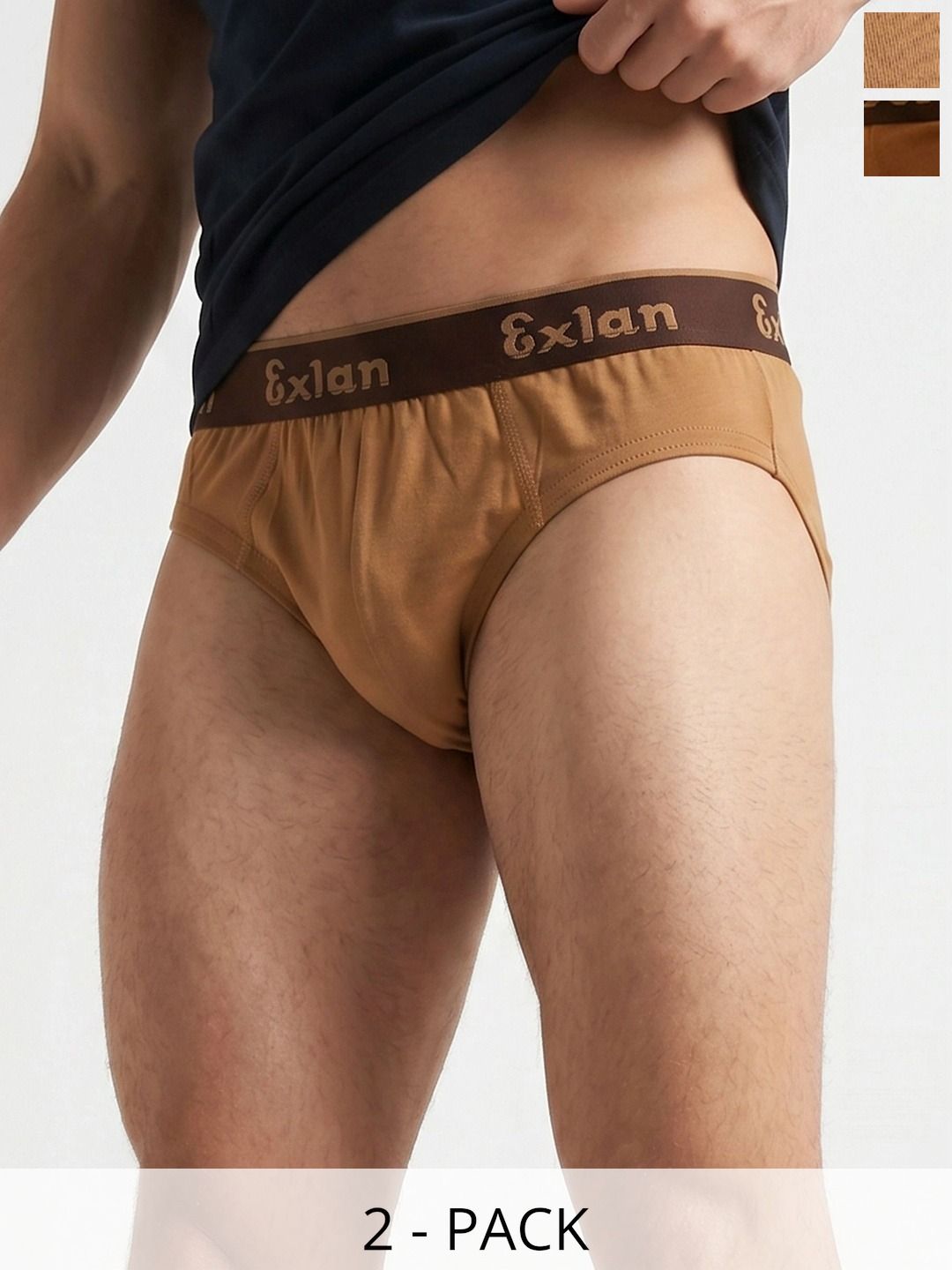 Exlan Men Pack of 2 Anti Bacterial Cotton Basic Briefs-picture-21