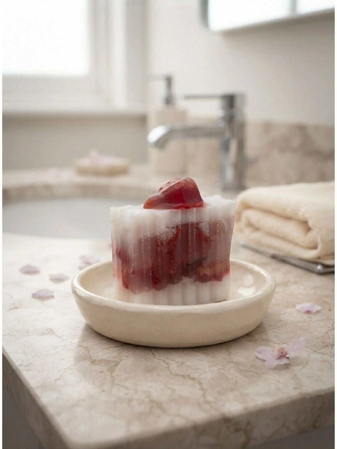 KRENOZ Handmade Strawberry Dessert Glycerin Soap - 150 g-picture-19