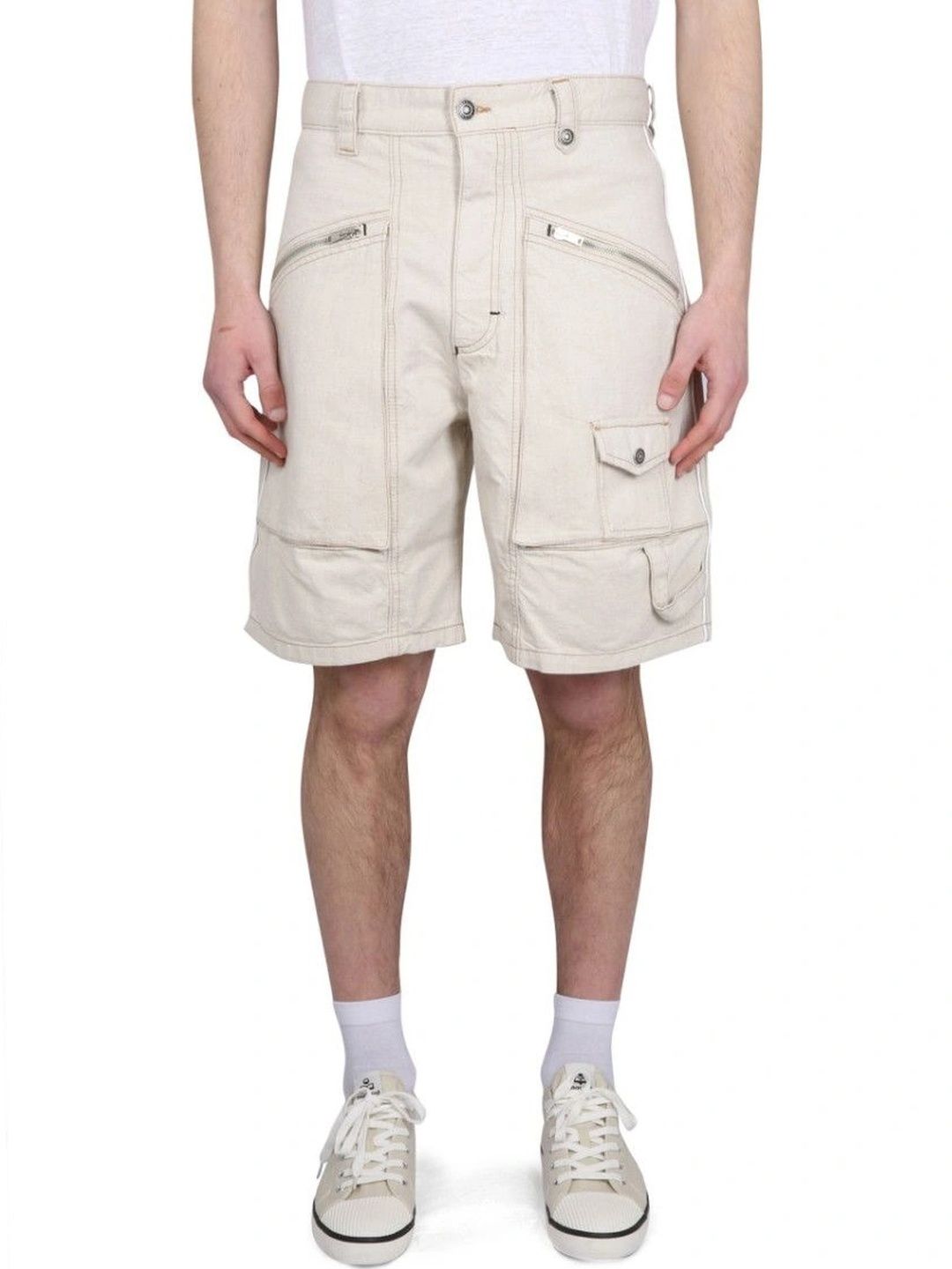 Isabel Marant Men Denim Cargo Shorts-image-8
