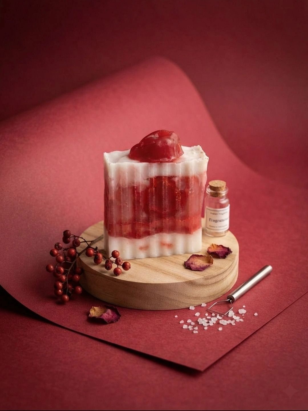 VAGHBHATT Handmade Strawberry Dessert Glycerin Soap - 150 g-picture-36