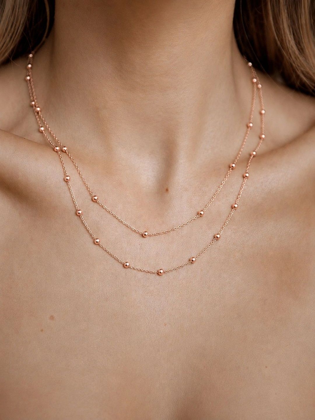 VAMA Rose Gold-Plated Layered Necklace-picture-21