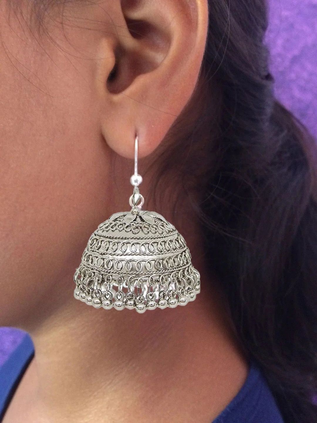 Nityakshi Dome Shaped Jhumkas Earrings-picture-25
