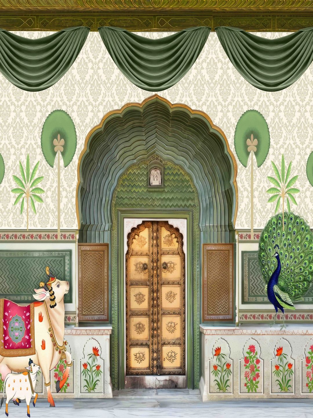 DHARA CREATION Green Printed Wall Hangings-picture-20