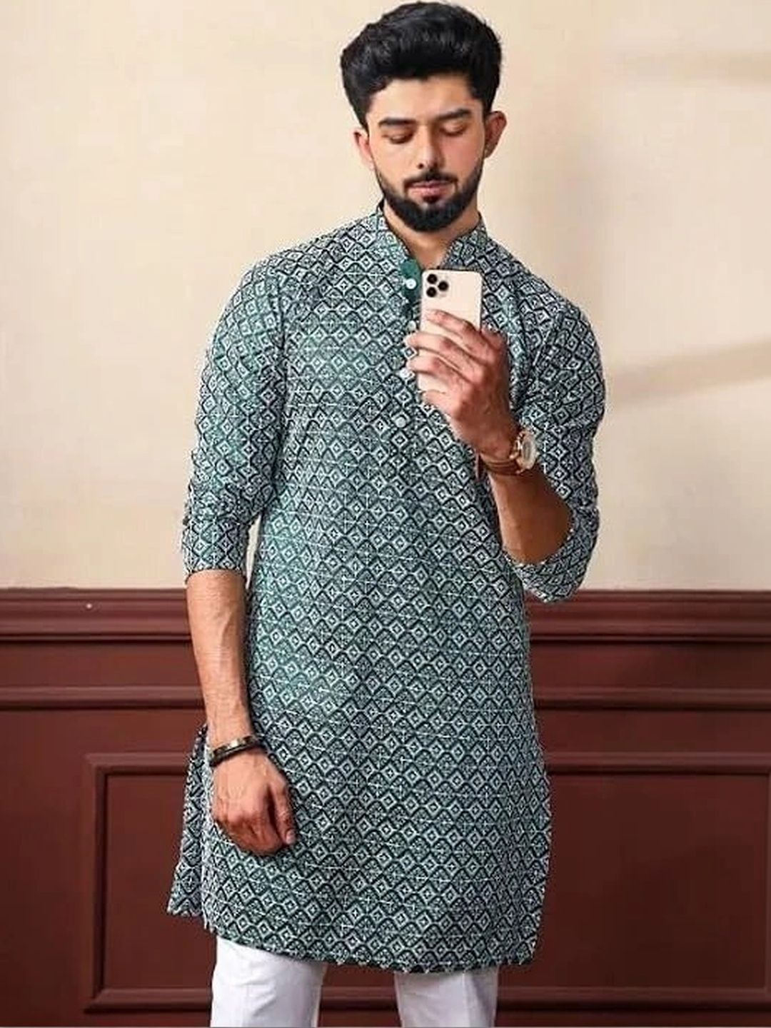 CHIRASVI Men Geometric Printed Kurta-picture-26