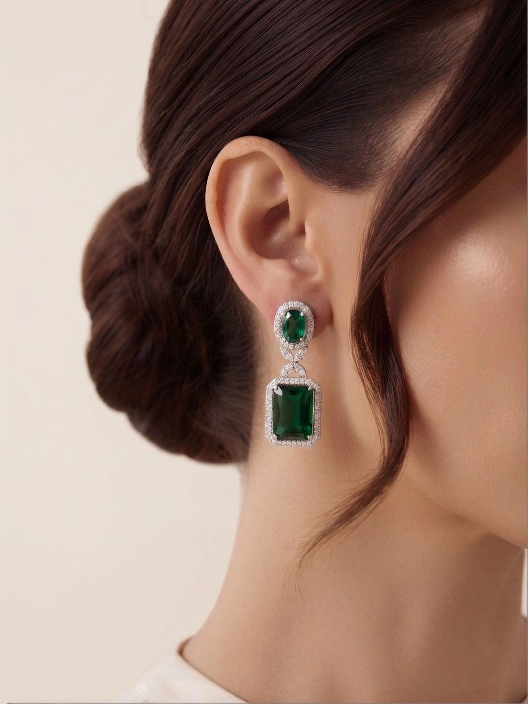 SHREEVAANI Geometric Drop Earrings-image-31