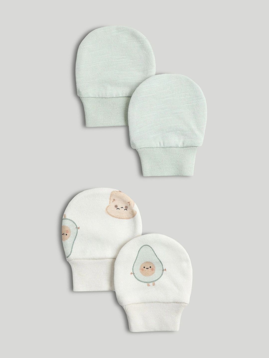 mothercare Infants Pack Of 2 Organic Cotton Mittens-picture-35