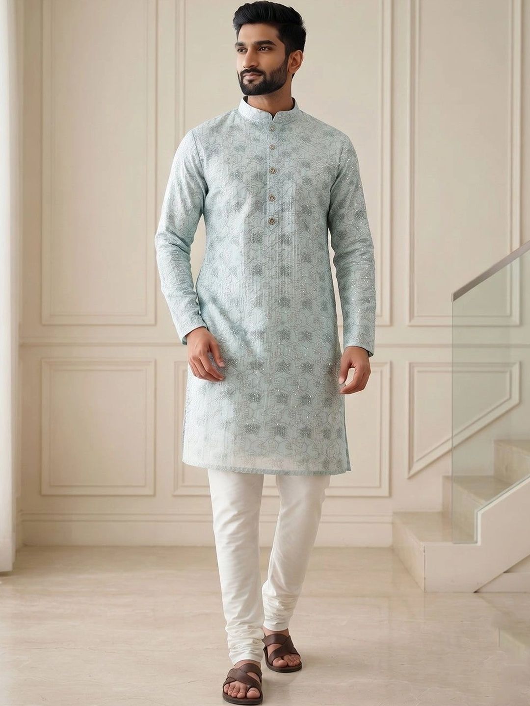 LENIA Men Embellished Thread Work Kurta-picture-25