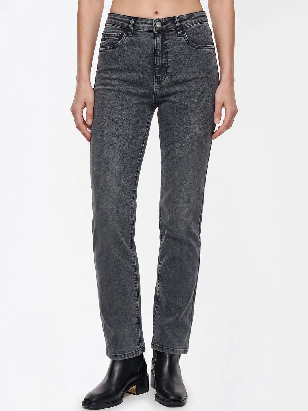 Kraus Jeans Women Straight Fit High-Rise Jeans-picture-13