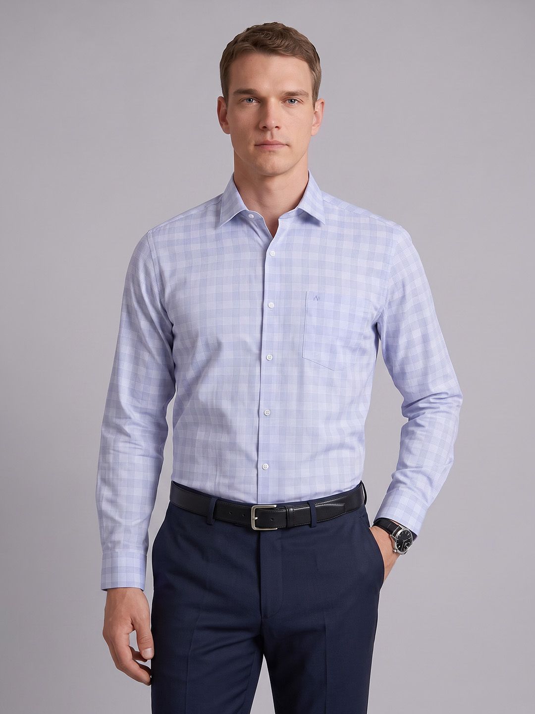 Arrow Slim Fit Checked Pure Cotton Formal Shirt-picture-35