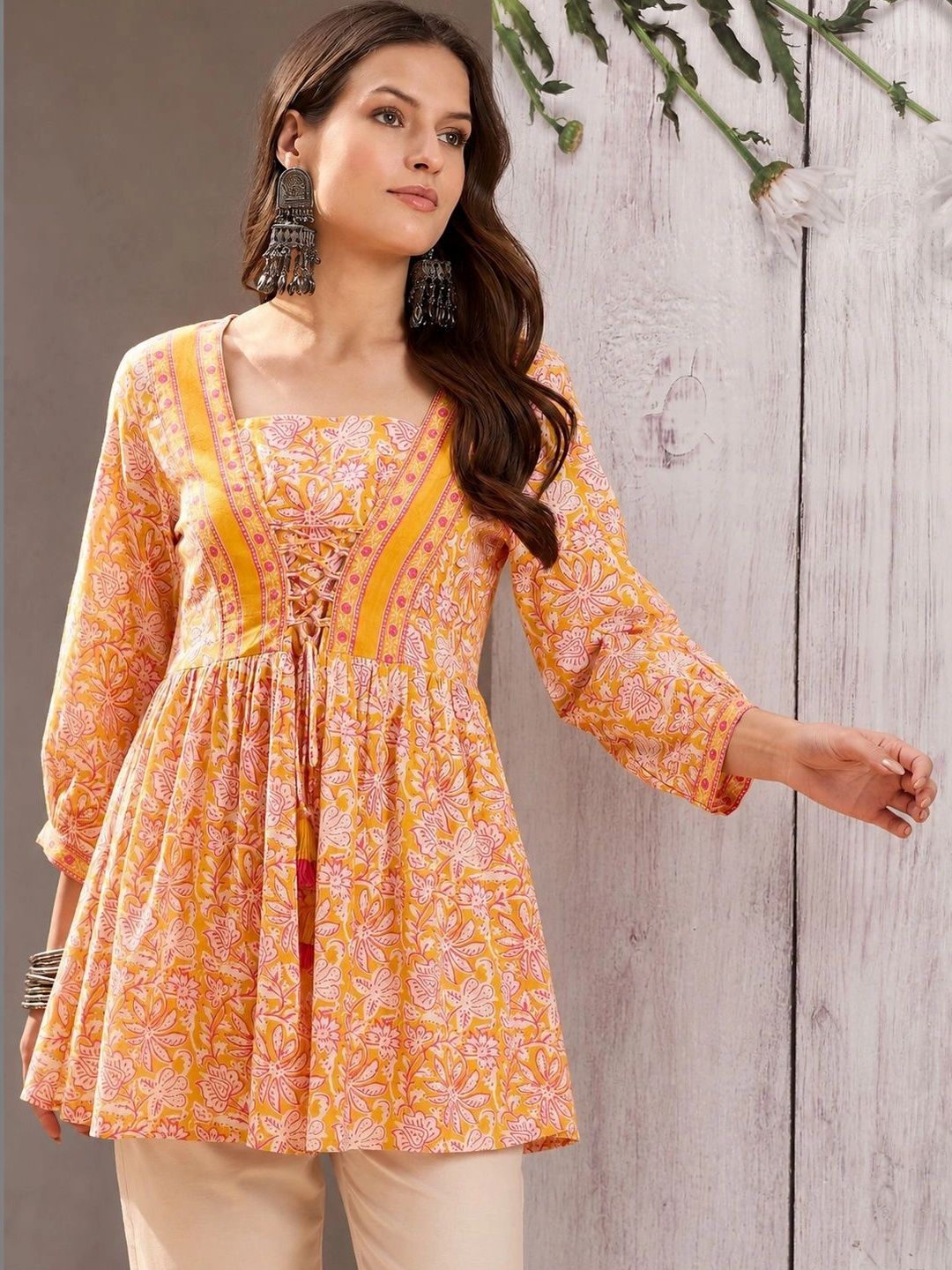 Anouk Floral Print Cotton Top-image-6