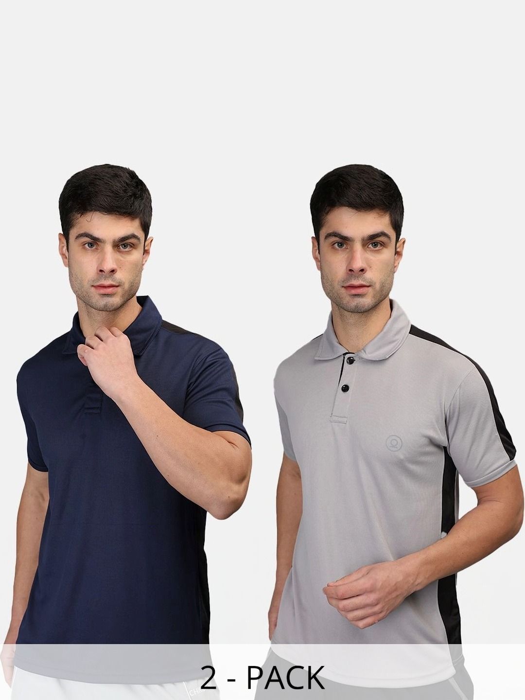 CHKOKKO Men Brand Logo 2 Colourblocked Polo Collar T-shirt-image-31