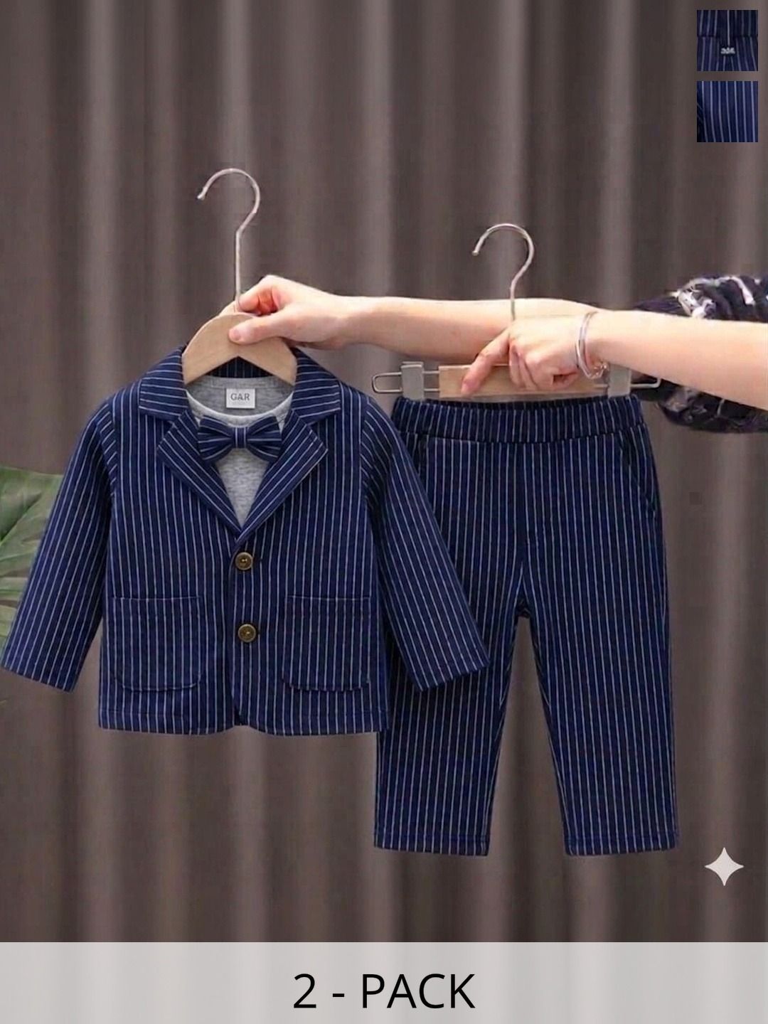 NEMI CREATION Boys Striped Coat with Trousers-picture-24