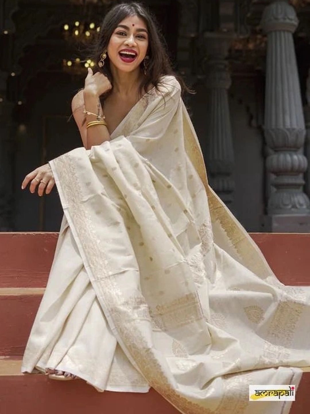 ZELLURE Woven Design Zari Pure Silk Kanjeevaram Saree-picture-11